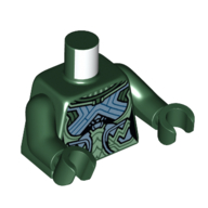 Torso, Blue/Medium Blue/Sand Green Armor (Nakia) print, Dark Green Arms and Hands