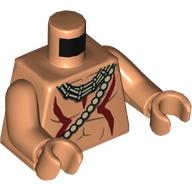 Image of part Torso Bare Chest, Dark Red Paint, Necklace, Bead Strap print, Nougat Arms and Hands