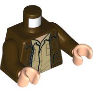 Image of part Torso Jacket, Open over Tan Shirt print, Dark Brown Arms, Light Nougat Hands