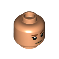 Minifig Head Omega, Reddish Brown Eyebrows, Slight Smile / Angry Open Mouth Print