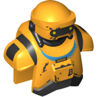 Minifig Head Special, NED-B, Droid, Armored with Shoulders, Chest and Backplate