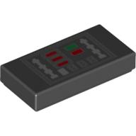 Tile 1 x 2 with Control Panel, Red and Green Buttons print