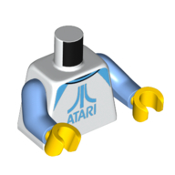 Torso Medium Azure 'ATARI' Logo print, Medium Blue Arms, Yellow Hands