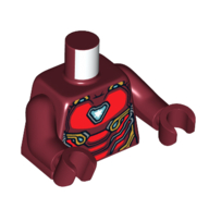 Torso Armor, Red Panels with Gold Trim, Triangle Arc Reactor print, Dark Red Arms and Hands