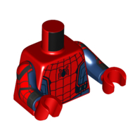 Torso, Spider-Man, Black Spider, Webs print, Printed Dark Blue Arms, Red Hands