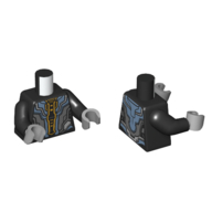 Torso Armor, Medium Blue, Gold, and Silver Panels and Trim print, Black Arms, Light Bluish Gray Hands
