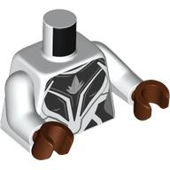 Torso, Black Armor, White Decorations, Silver Symbol print. White Arms, Reddish Brown Hands