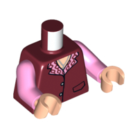 Torso Jacket, Bright Pink Colar print, Bright Pink Arms, Light Nougat Hands