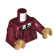 Torso Jacket, Suit, White Shirt, Gold Chain print, Dark Red Arms, Warm Tan Hands