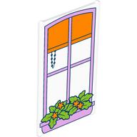 Glass for Window 1 x 4 x 6 with Lavender Window, Orange Curtain, Plants print