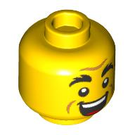 Minifig Head, Thick Black Eyebrows, Raised Eyebrow Questioning/Open Mouth Smile/Joy print
