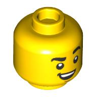 Minifig Head, Raised Eyebrow, Crooked Smile/Sweating, Tongue Sticking Out print