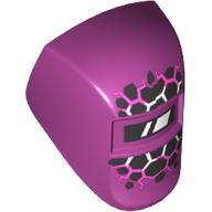 Headwear Accessory Welding Mask with Visor, White Reflection, Black and Dark Pink Cracks print