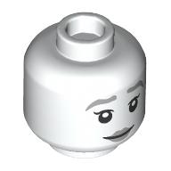 Minifig Head The Grey Lady, Silver Eyebrows, Lips, Pity Smile/Angry Open Mouth print