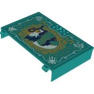 Plate Special Book 11 x 16 with 2 x 4 Container, 2 x 4 Studs on Edge, Hole with Sea, White/Gold Decorations print