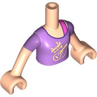 Image of part Minidoll Torso Girl with Lavender Shirt, Dark Pink Strap print, Light Nougat Arms and Hands