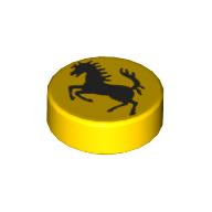 Image of part Tile Round 1 x 1 with Black Ferrari Horse print