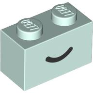 Brick 1 x 2 with Black Curved Line / Smile print