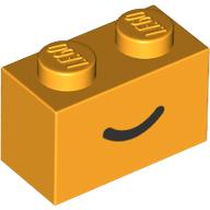 Brick 1 x 2 with Black Curved Line / Smile print