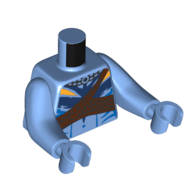 Torso with Long Arms, Na'vi, with Bare Chest, Blue/Yellow Markings, Dark Brown Straps print, Medium Blue Arms and Hands