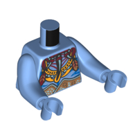 Torso with Long Arms, Na'vi, with Bare Chest, Blue Markings, Tribal Decorations print, Medium Blue Arms and Hands