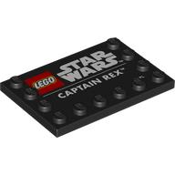 Plate Special 4 x 6 with Studs on 3 Edges with 'LEGO STAR WARS CAPTAIN REX' print