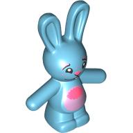 Image of part Animal, Rabbit / Bunny with Bright Pink/Coral Fu Chest, Coral Nose print