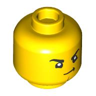 Image of part Minifig Head Cooper, Determined Crooked Smile / Close Eyes Sleeping print