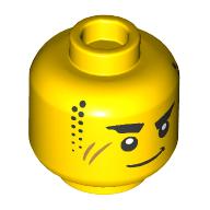 Image of part Minifig Head Arin, Thick Raised Eyebrows, Smirk, Stubbles print