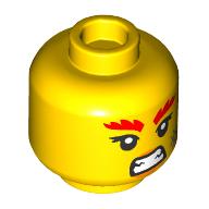 Image of part Minifig Head Wildfyre, Red Eyebrows, Scar, Angry Teeth print