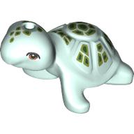 Animal, Turtle with Brown Eyes and Olive Green/Dark Green Shell Print