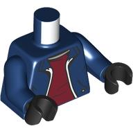 Image of part Torso Jacket, White Zipper, Dark Red Shirt print, Dark Blue Arms, Black Hands