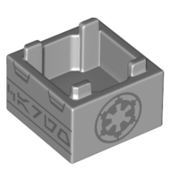 Container Box 2 x 2 x 1 With Reinforced Bottom, with Dark Bluish Grey Imperial Insignia print