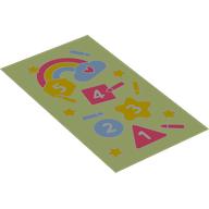 Duplo Blanket 50 x 90 with Number Chart, Rainbow, Stars, Circles, Tirangels print