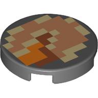 Tile Round 2 x 2 with Tan/Nougat/Orange/Medium Nougat Pixels print