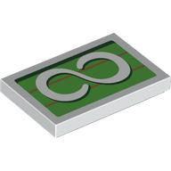 Tile 2 x 3 with '8' Inifinity Symbol on Green Background Print