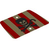 Sail Trapezium with Red Stripes, Black Skull and Bones/Hook print