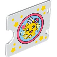 Duplo Door / Window with Cutout (Semi Oval) with Solar System with Smiling Sun Print