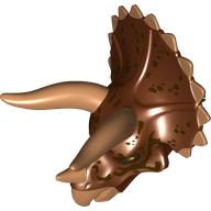 Animal Body Part, Dinosaur, Triceratops Head with Dark Brown Spots, Medium Nougat Horns