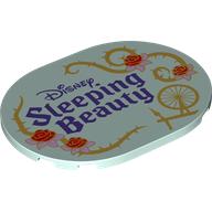 Tile 6 x 8 with Rounded Corners with Dark Purple 'DISNEY SLEEPING BEAUTY' print