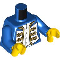 Image of part Torso Jacket, White/Gold Decoration Print (Bluecoat Admiral), Blue Arms, Yellow Hands