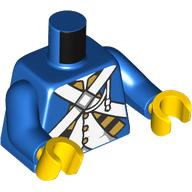 Image of part Torso Jacket, White Cross Straps Print (Bluecoat Soldier), Blue Arms, Yellow Hands - New Version