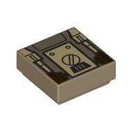 Tile 1 x 1 with Button/Screw, Droid Mechanics print