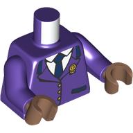 Image of part Torso, Uniform Jacket, Gold Button, Medal, White Shirt, Dark Blue Tie print, Dark Purple Arms, Medium Brown Hands