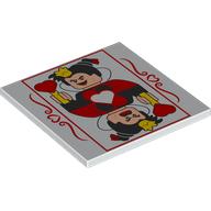 Tile 6 x 6 with Queen of Hearts Playing Card print