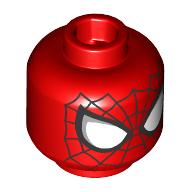 Image of part Minifig Head Spider-Man, Black Webs, Black/White Eyes