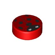 Image of part Tile Round 1 x 1 with Ladybug print