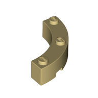 Brick, Round Corner 4 x 4 Macaroni with 3 Studs