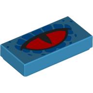 Tile 1 x 2 with Red Eye, Blue Markings print