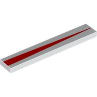 Tile 1 x 6 with Narrowing Red Stripe print